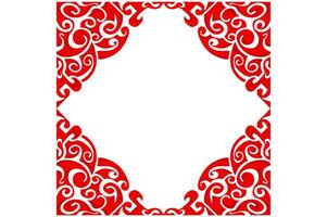 Frame border decorative ornament design with a Red swirl theme vector