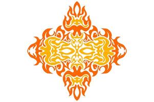 Frame or border decorative ornament design with a fire theme vector
