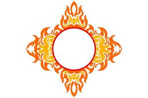 Frame or border decorative ornament design with a fire theme vector