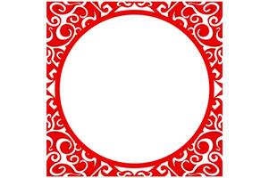 Frame border decorative ornament design with a Red swirl theme vector