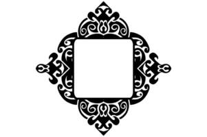 Frame border decorative ornament design with a black swirl theme vector