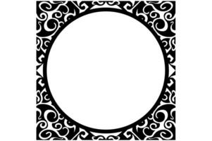 Frame border decorative ornament design with a black swirl theme vector