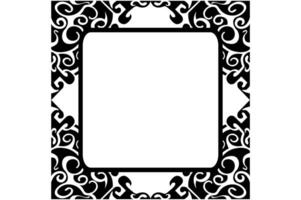 Frame border decorative ornament design with a black swirl theme vector