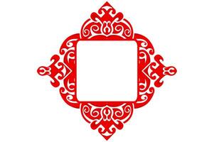Frame border decorative ornament design with a Red swirl theme vector