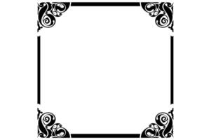 Frame border decorative ornament design with a black swirl theme vector