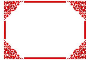 Frame border decorative ornament design with a Red swirl theme vector