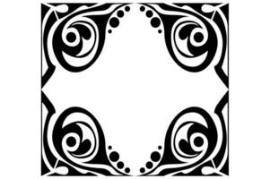 Frame Border decorative ornament design with a black swirl theme vector