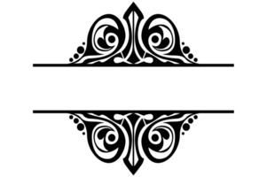 Frame Border decorative ornament design with a black swirl theme vector