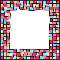 Bold wavy lines forming a square frame. Different size of abstract colorful squares. Decorative and snake like border, made by wavy serpentine lines. vector