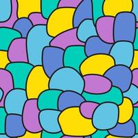 Doodle seamless pattern creative circle trendy minimalist style geometric art children for textile fabric paper print. Abstract circle shapes. Irregular circle shapes. Blue, violet and green colors vector