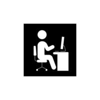worker at desk icon, vectors illustration