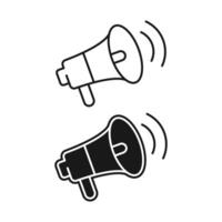 Speaker icon. Megaphone loudspeaker with voice recording or siren. Attribute for organizers and leading mass events. vector