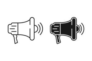 Speaker icon. Megaphone loudspeaker with voice recording or siren. Attribute for organizers and leading mass events. vector