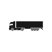 , flat image of a truck with the ability to transport loads up to forty tons. Isolated, contour truck icon in black vector