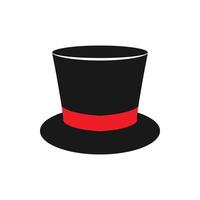 magic hat, gentleman hat cylinder with ribbon icon, symbol, design. illustration isolated on white background. vector