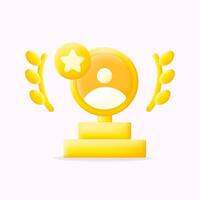 3d icon illustration minimal design, employee of the month Perfect for recognizing achievements, excellence, and top performance vector
