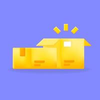3d icon Bright yellow packages symbolize fast, efficient delivery and shipping services. Perfect for online stores, logistics, and e-commerce. Optimize your shipping process today vector
