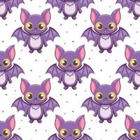 Cute seamless pattern with bat characters. Halloween background, design for children's clothing, fabrics, textiles. vector