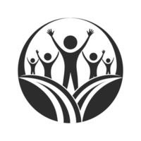 Community Support Symbol Logo Graphic. Inclusive Community Icon Unity and Support Design vector