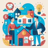 Real Estate Investment Illustration. Financial Growth in Real Estate vector