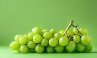 Grapes on a pastel lime background photo