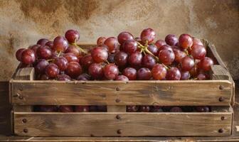 Grapes in a classic crate with a rustic charm photo