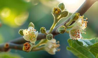 Close-up of a fig tree in bloom photo