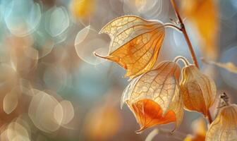 A close-up of physalis with a blurred background photo