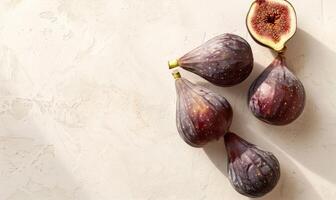 Figs on a soft ivory background photo