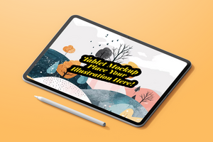 tablet pad pro 13 inch display screen mobile gadget tech device with digital pencil realistic editable mockup psd