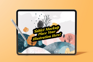 tablet pad pro 13 inch display screen mobile gadget tech device with digital pencil realistic editable mockup psd