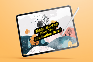 tablet pad pro 13 inch display screen mobile gadget tech device with digital pencil realistic editable mockup psd