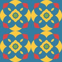 seamless geometric ornamental pattern. Tile mosaic vibrant texture Decorative bright colorful background. repeatable symmetry print vector