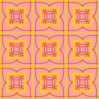 seamless geometric ornamental pattern. Tile mosaic vibrant texture Decorative bright colorful background. repeatable symmetry print vector