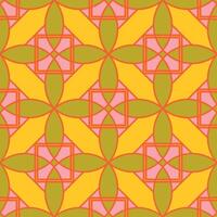 seamless geometric ornamental pattern. Tile mosaic vibrant texture Decorative bright colorful background. repeatable symmetry print vector