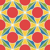 seamless geometric ornamental pattern. Tile mosaic vibrant texture Decorative bright colorful background. repeatable symmetry print vector