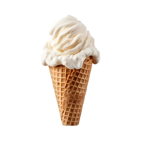 Ice cream in waffle cone on transparent background png