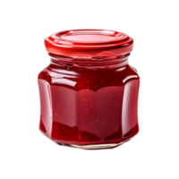 Raspberry jam on bottle on transparent background png