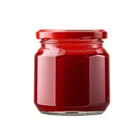 Raspberry jam on bottle on transparent background png