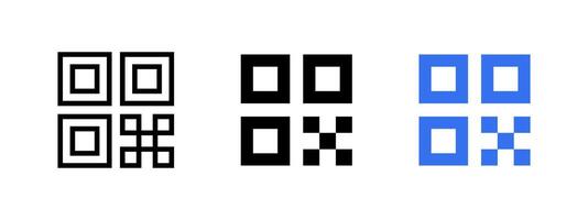 QR code icon. QR scanner illustration. Barcode symbol. Mobile scan outline sign. vector