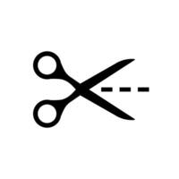 Scissors cut line icon. Cut here symbol with dashed or dotted line. Paper incision site illustration. Separation sign. Dividing pictogram. Tailor logo. Scissors shear concept. vector