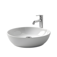 3d render of a modern washbasin with faucet on transparent background png