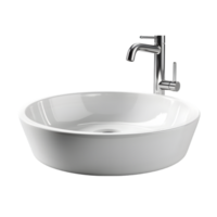 3d render of a modern washbasin with faucet on transparent background png