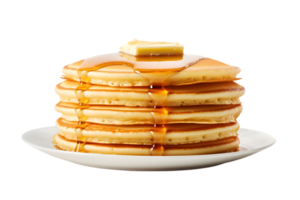 Stack of pancakes with honey on transparent background png