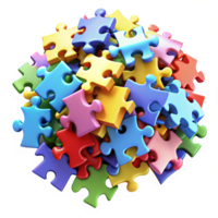 Heap of Puzzle Pieces Photo Object png