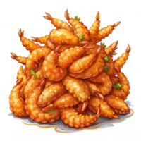 Heap of Fried Shrimps Illustration Image png