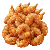 Heap of Fried Shrimps 3d Artwork png