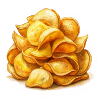 Heap of Potato Chips Artwork Illustration png