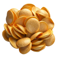 Heap of Potato Chips Snack 3d Design png