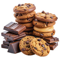 Heap of Cookies and Chocolate Realistic Asset png